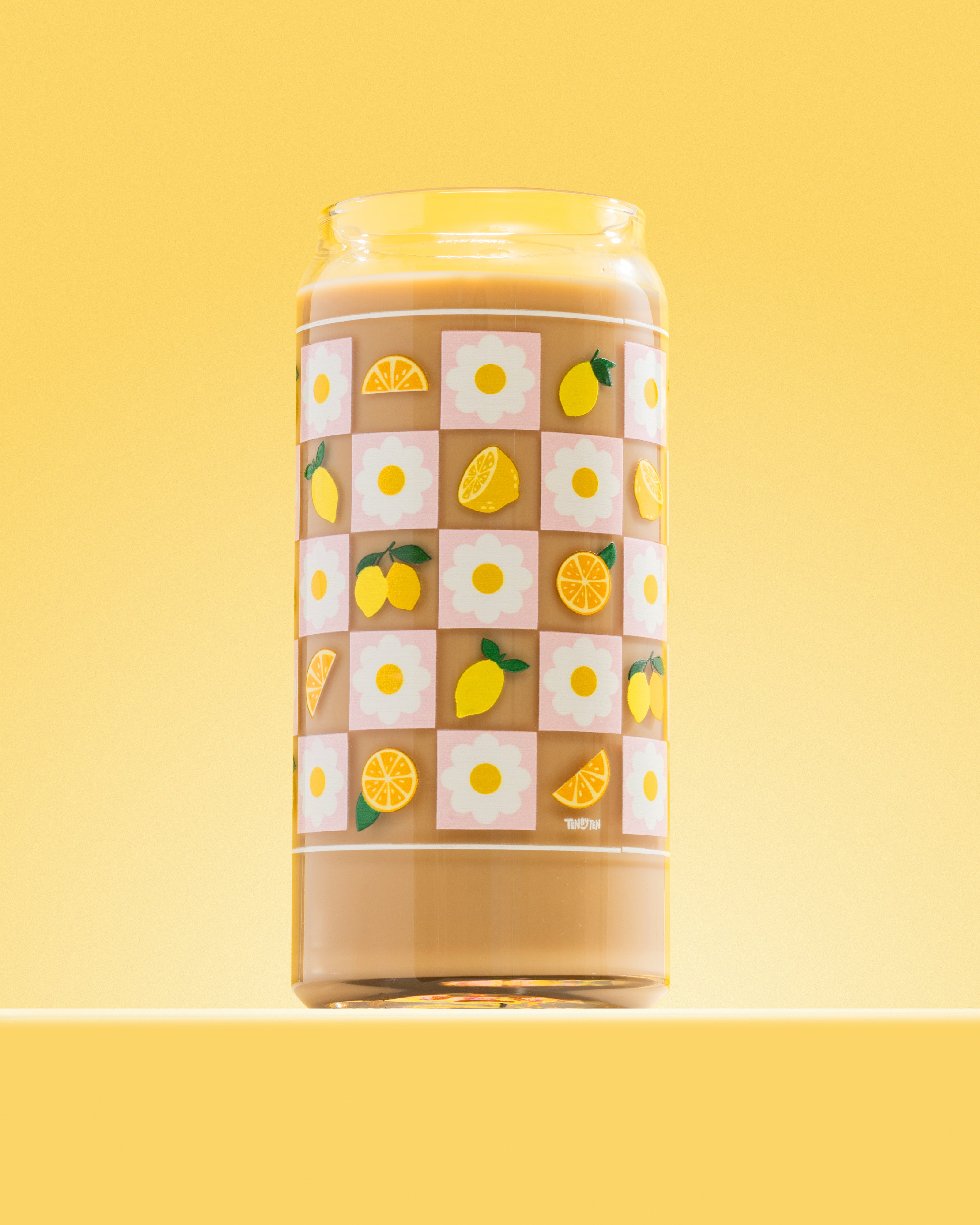 Checkered Lemon Glass 20 oz