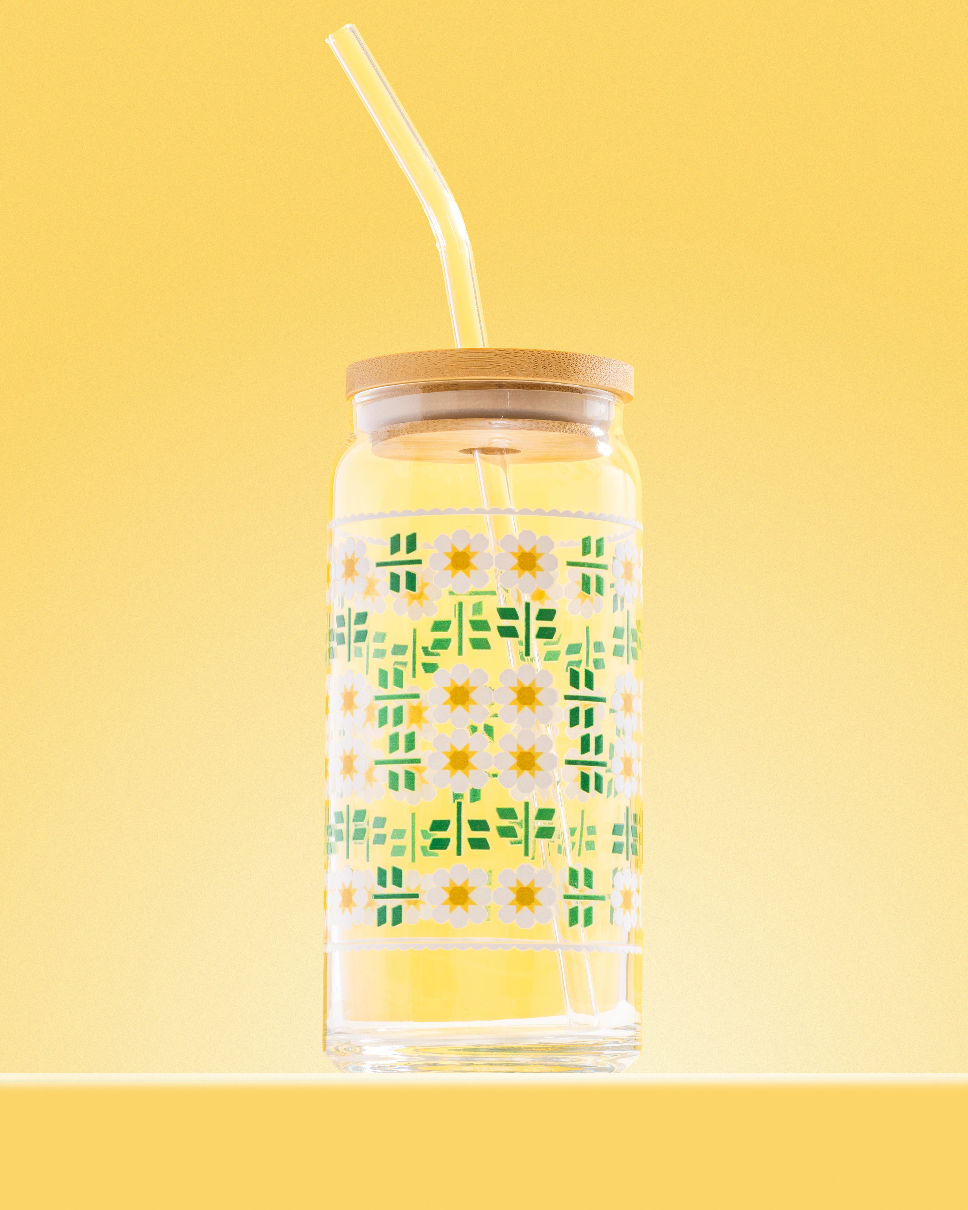 Daisy Quilt Glass 20 oz