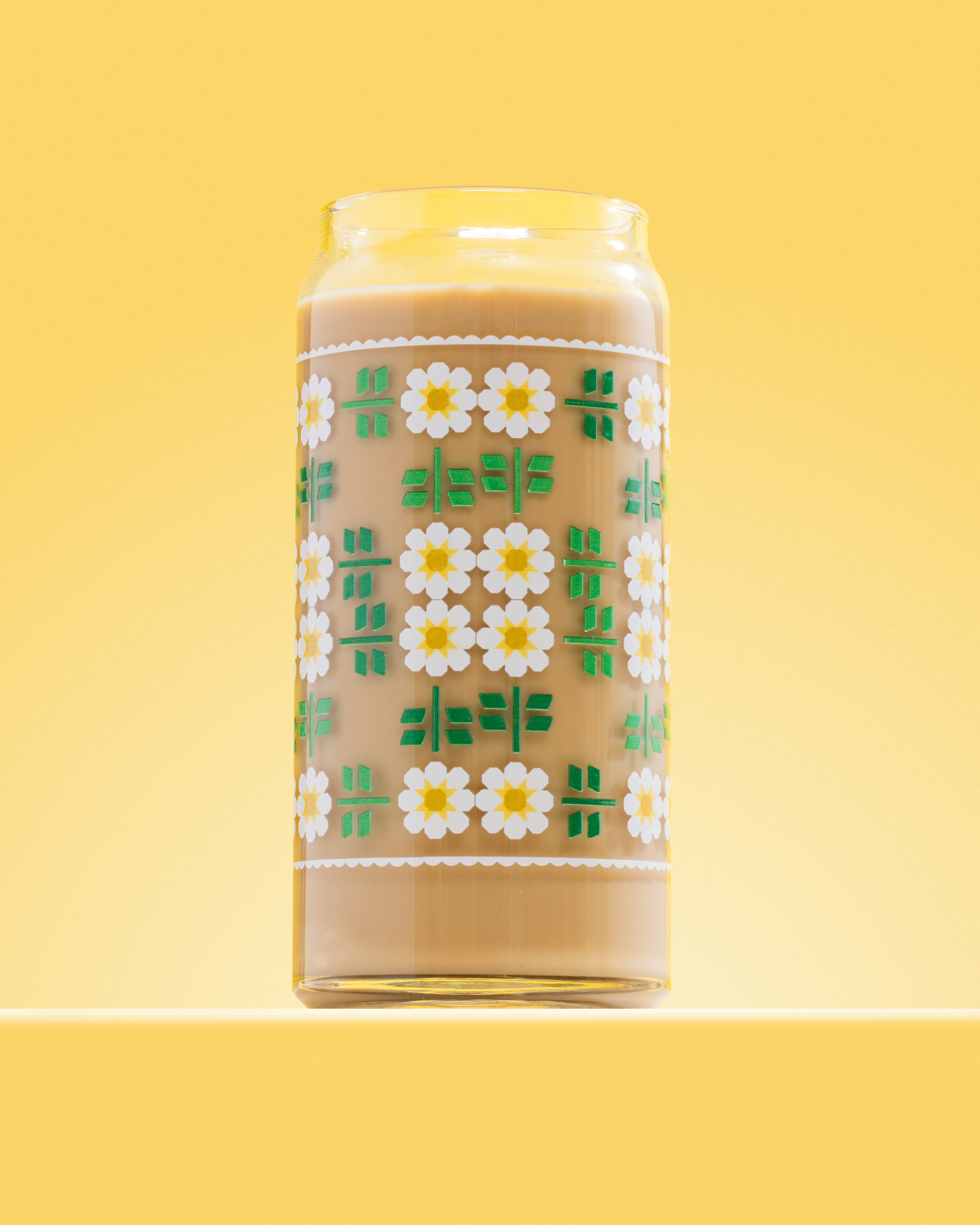 Daisy Quilt Glass 20 oz