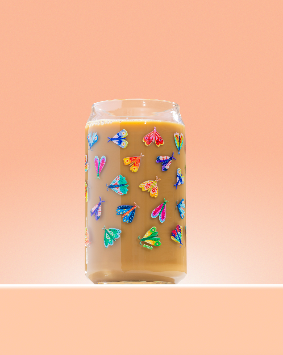 Watercolor Moth Glass 16 oz