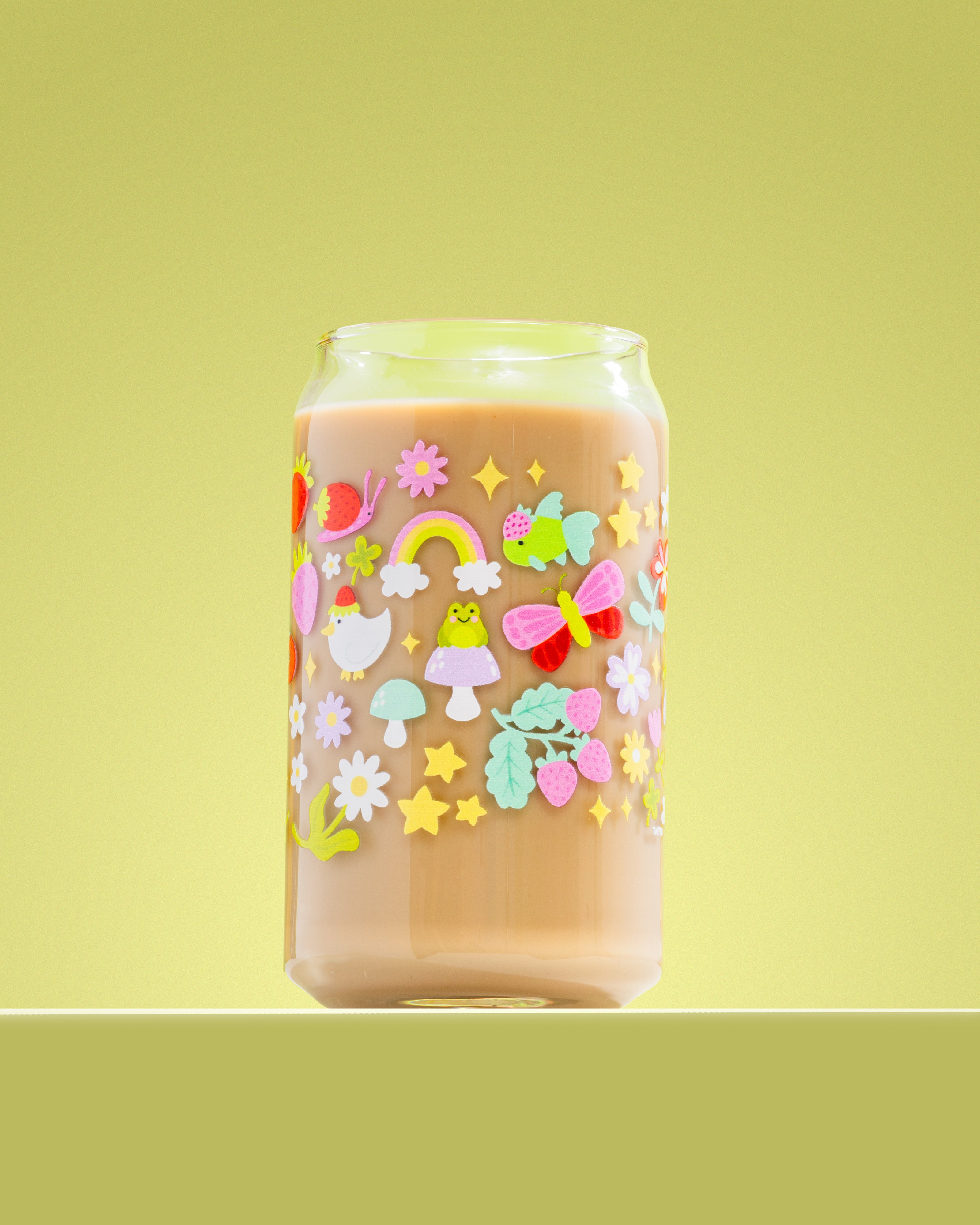 Strawberry Doodles Glass 16 oz