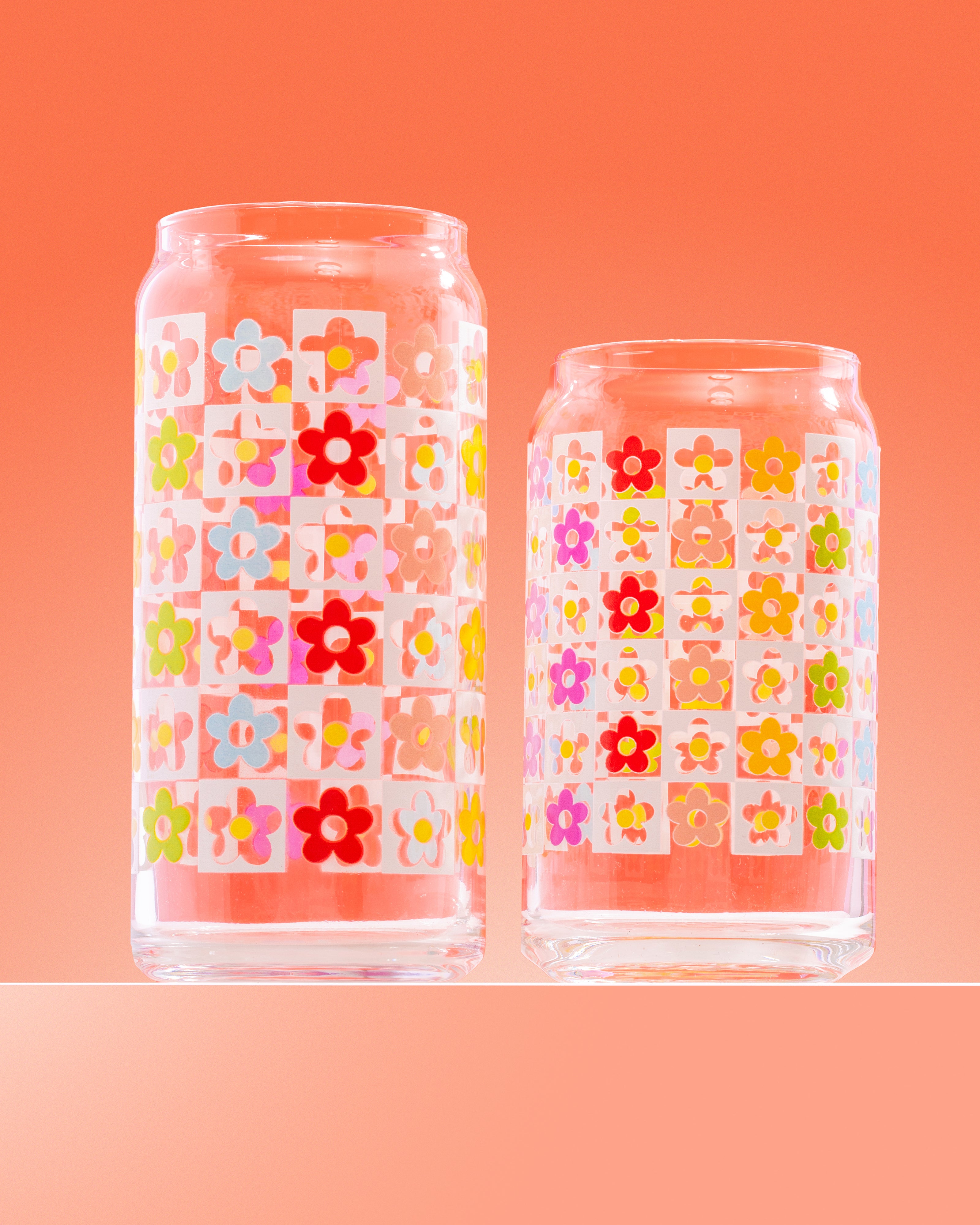 Checkered Flower Glass