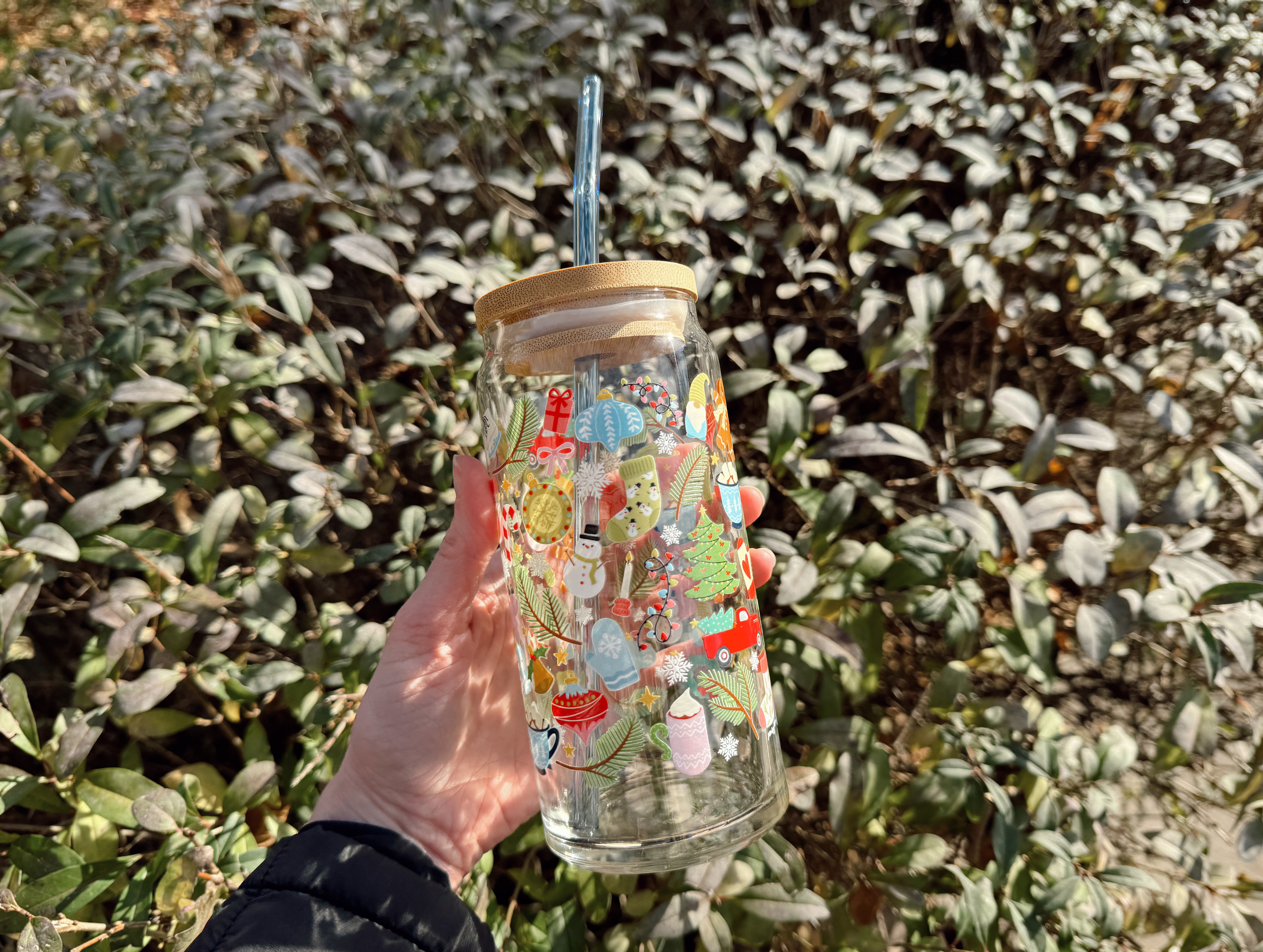 20 oz Christmas Glass