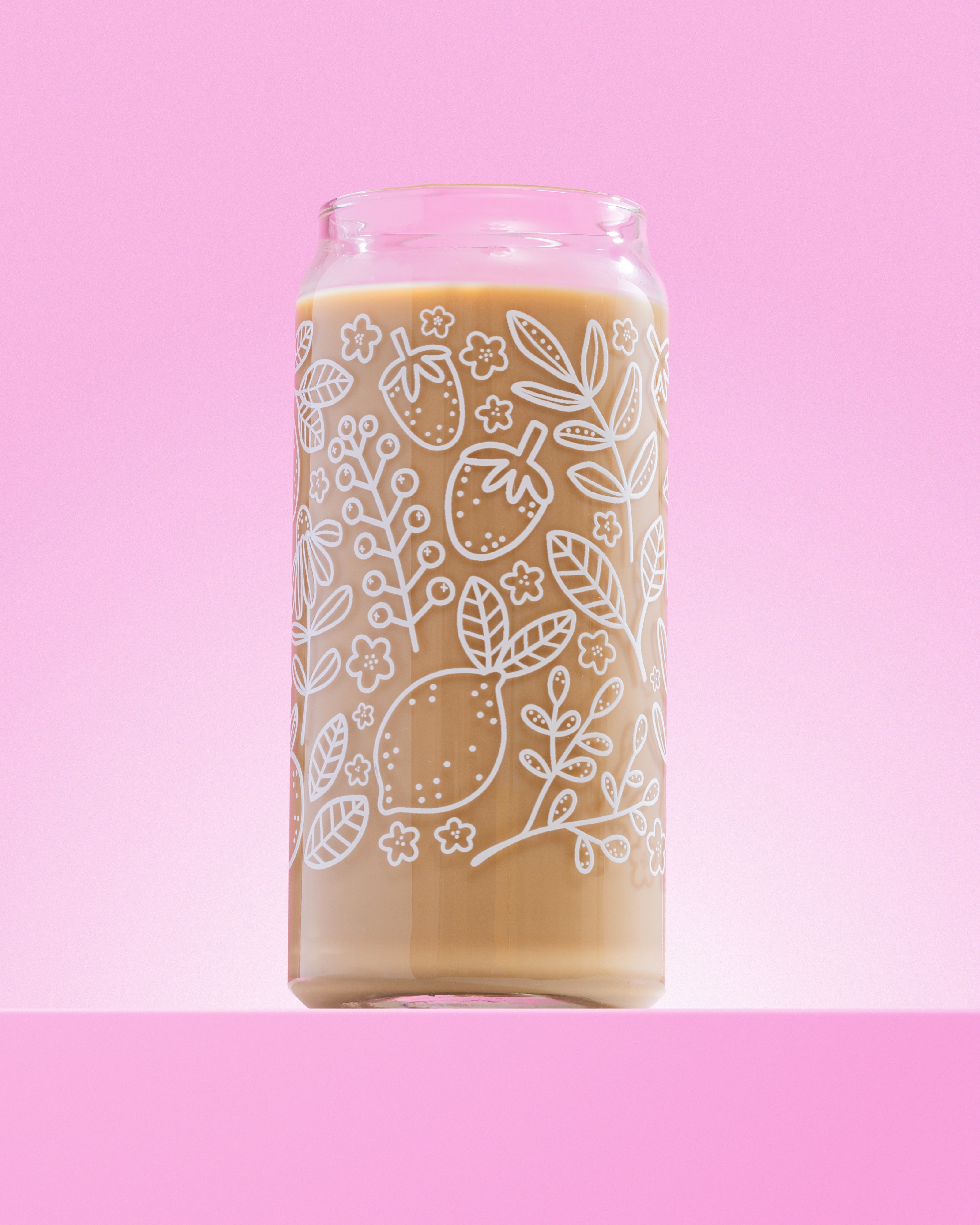 White Pattern Glass 20 oz