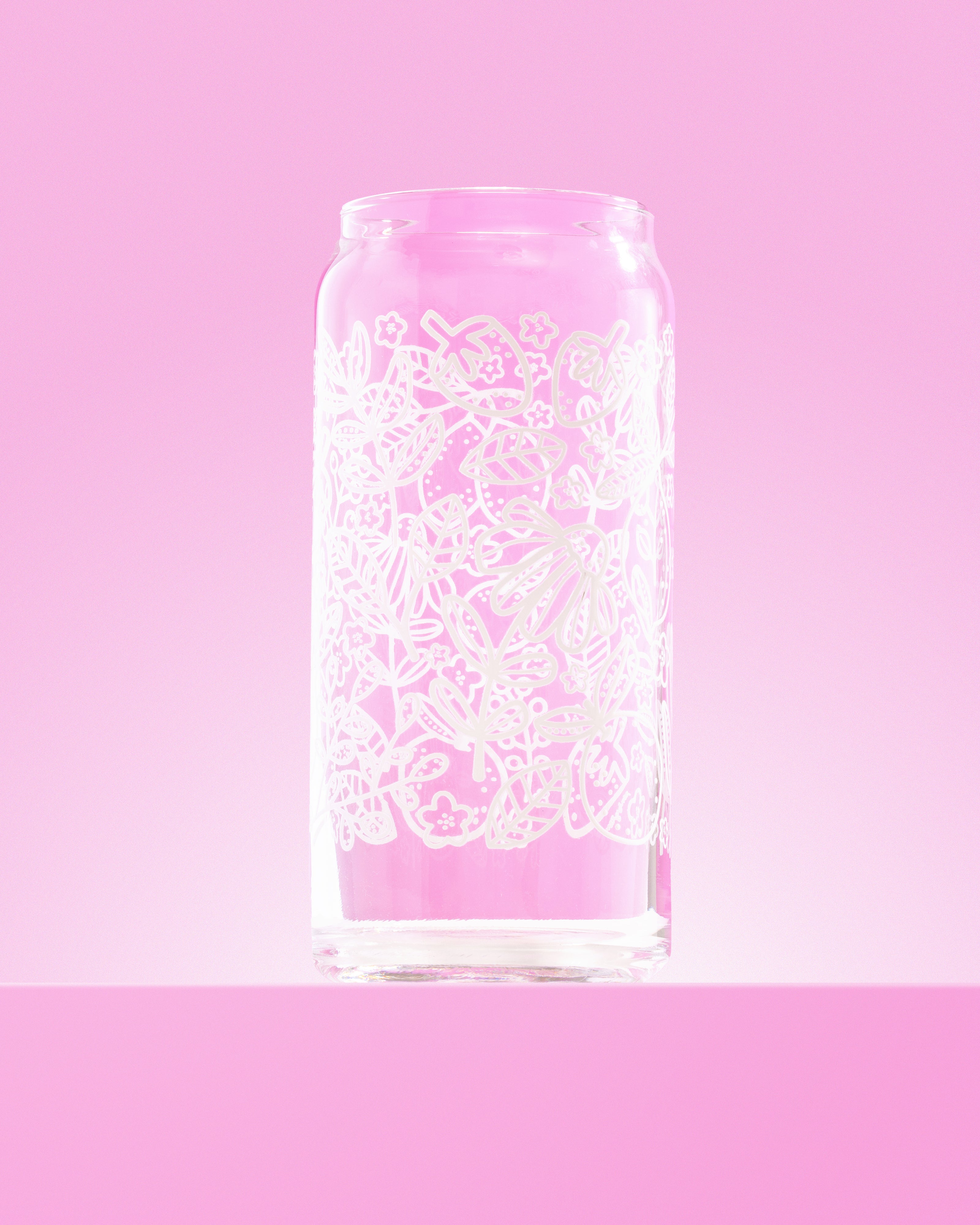 White Pattern Glass 20 oz