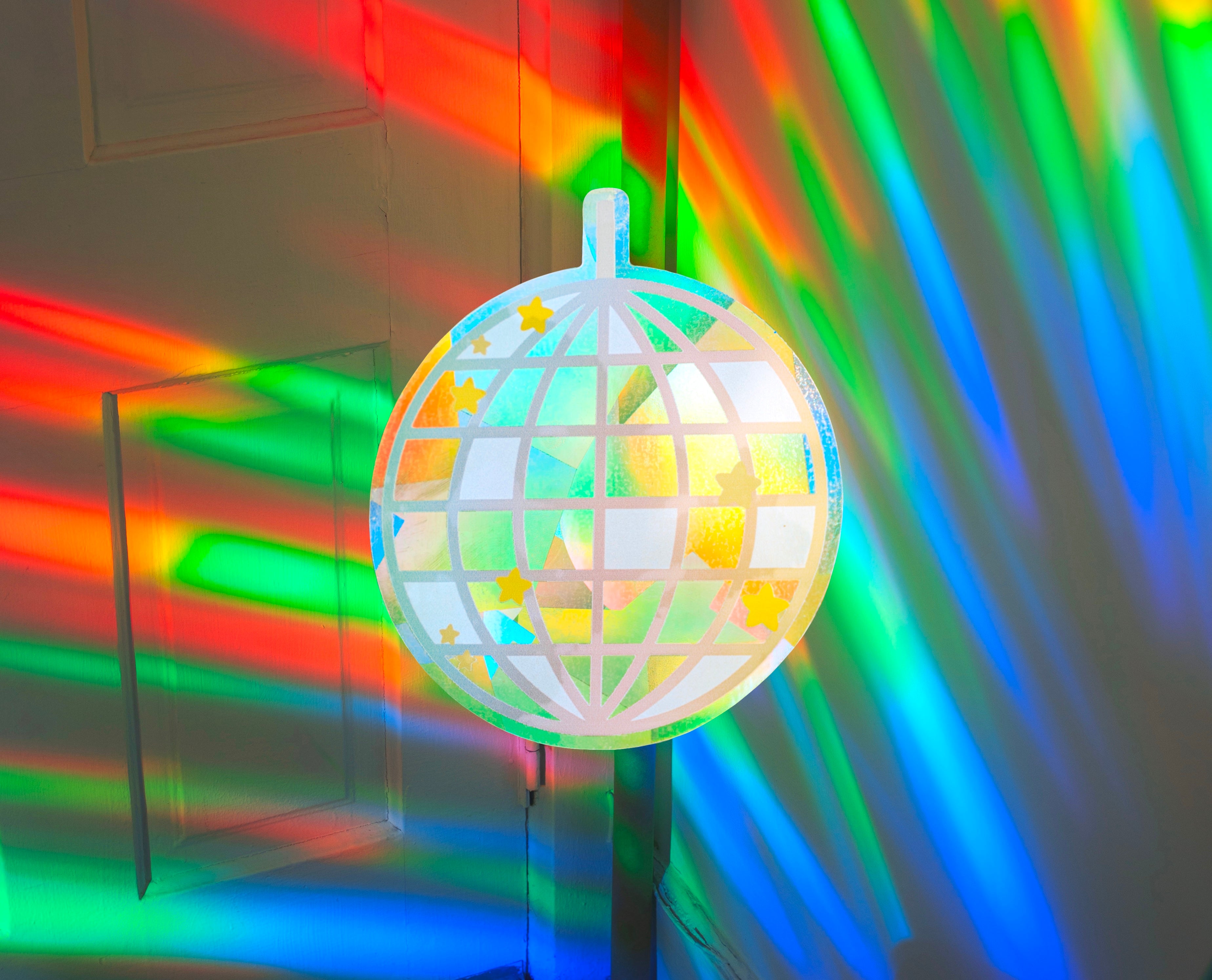 Disco Ball Suncatcher Sticker – Prismatic Window Cling | Rainbow Maker Prism Decal