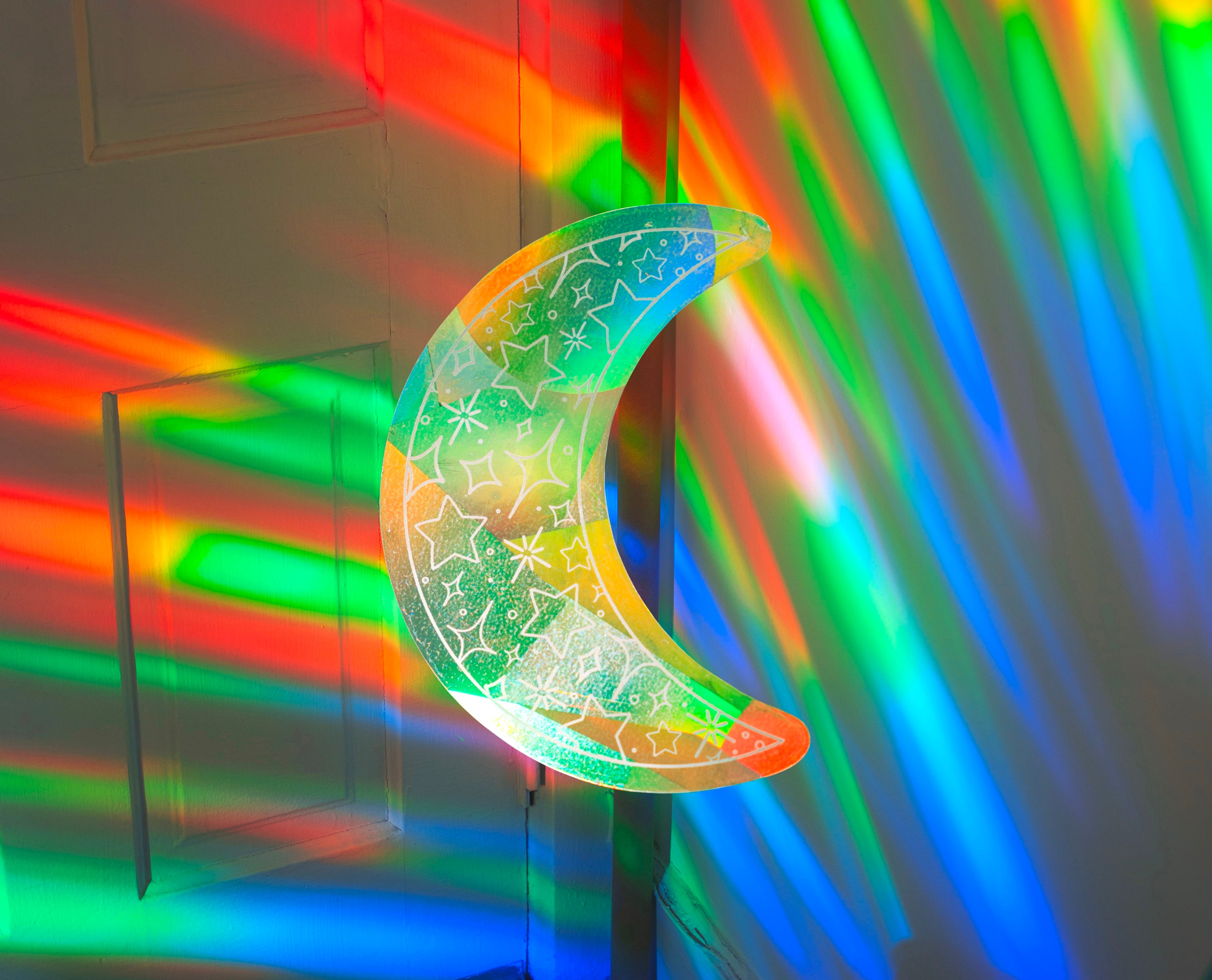 Half Moon Suncatcher Sticker – Prismatic Window Cling | Rainbow Maker Prism Decal
