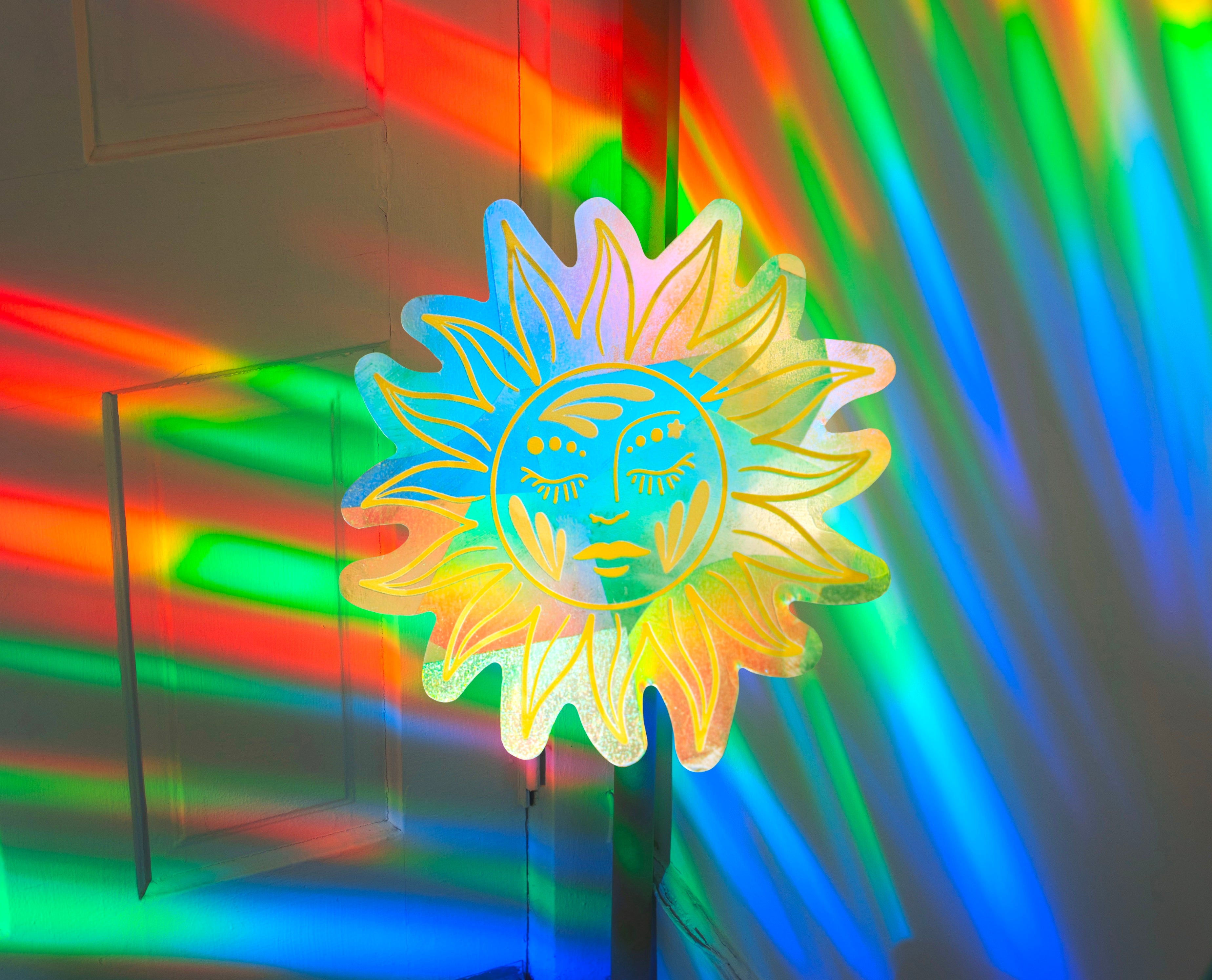 Sun Goddess Suncatcher Sticker – Prismatic Window Cling | Rainbow Maker Prism Decal