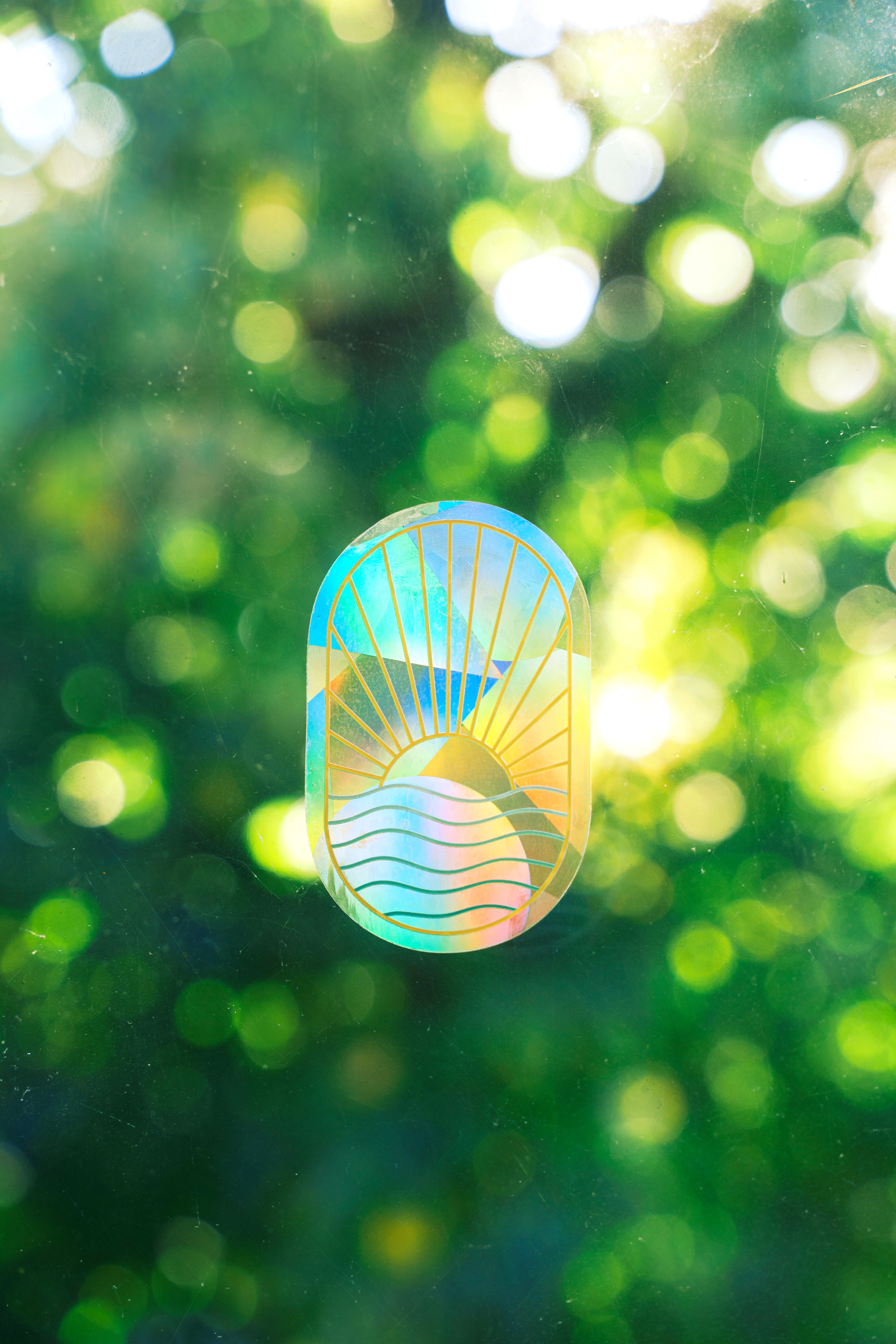 Sun and Ocean Suncatcher Sticker – Prismatic Window Cling | Rainbow Maker Decal