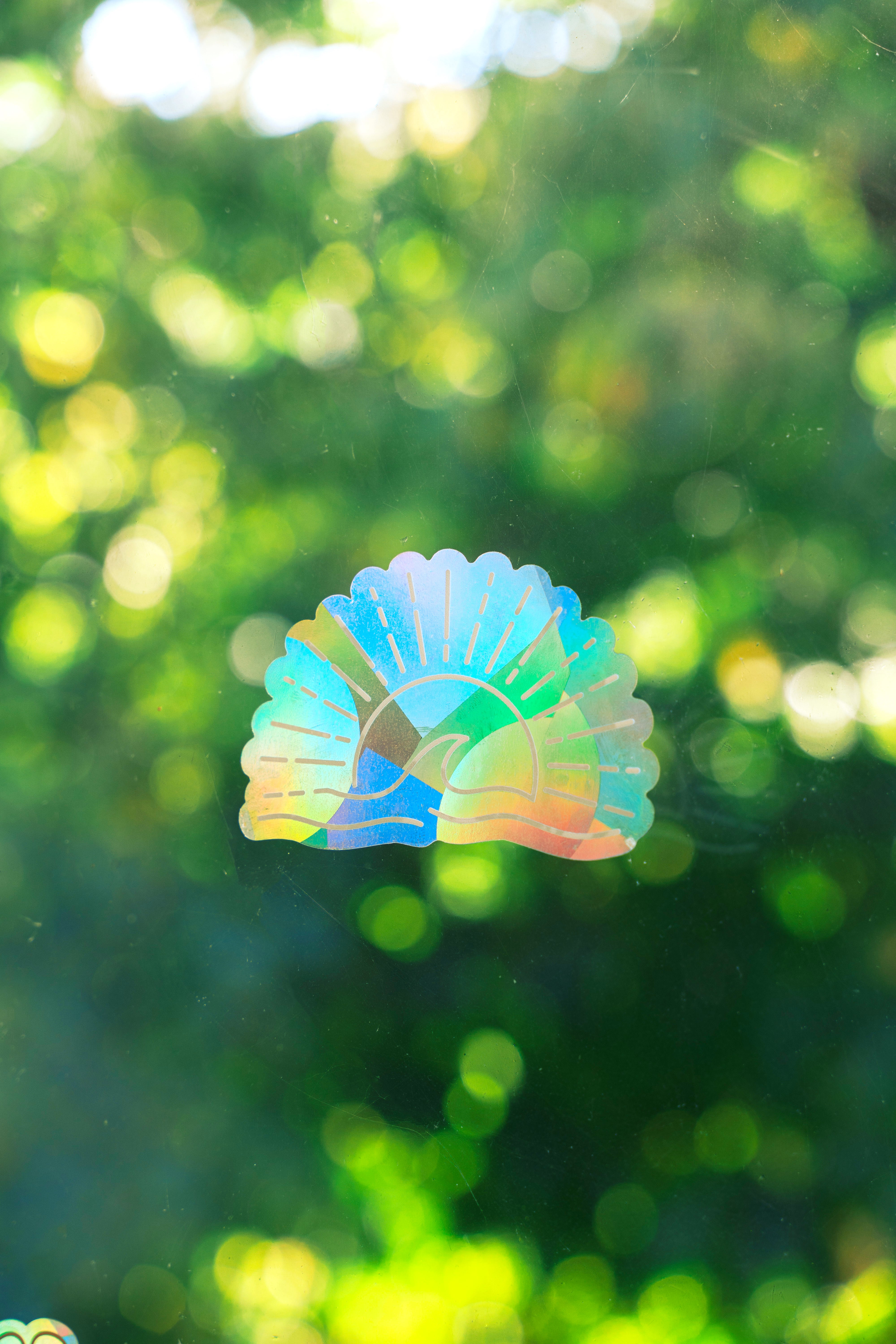 Sun and Waves Suncatcher Sticker – Prismatic Window Cling | Rainbow Maker Decal