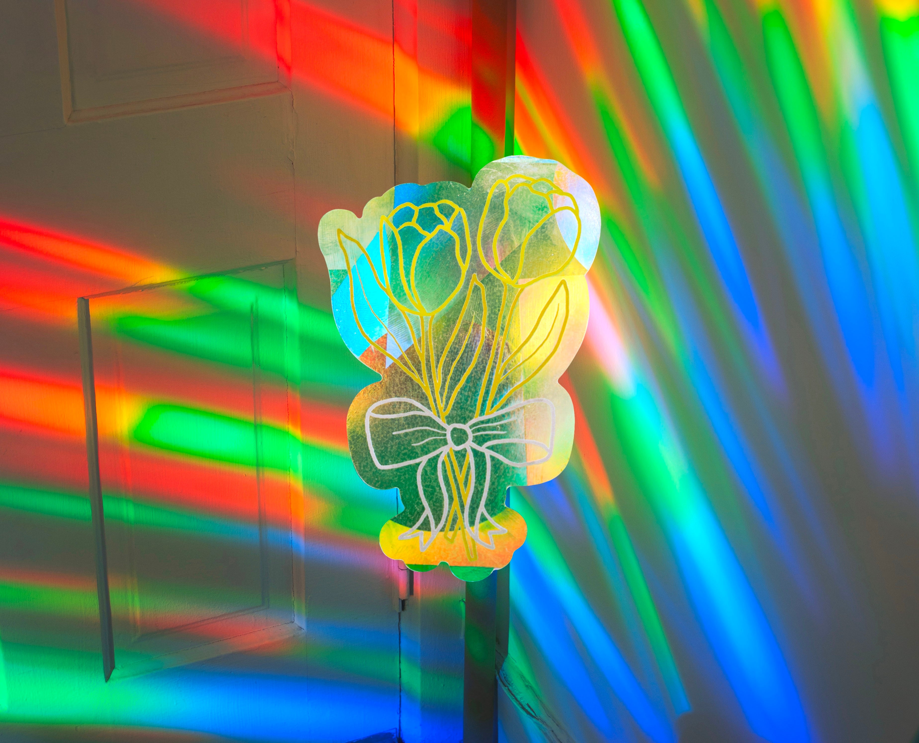 Tulip Suncatcher Sticker – Prismatic Window Cling | Rainbow Maker Prism Decal