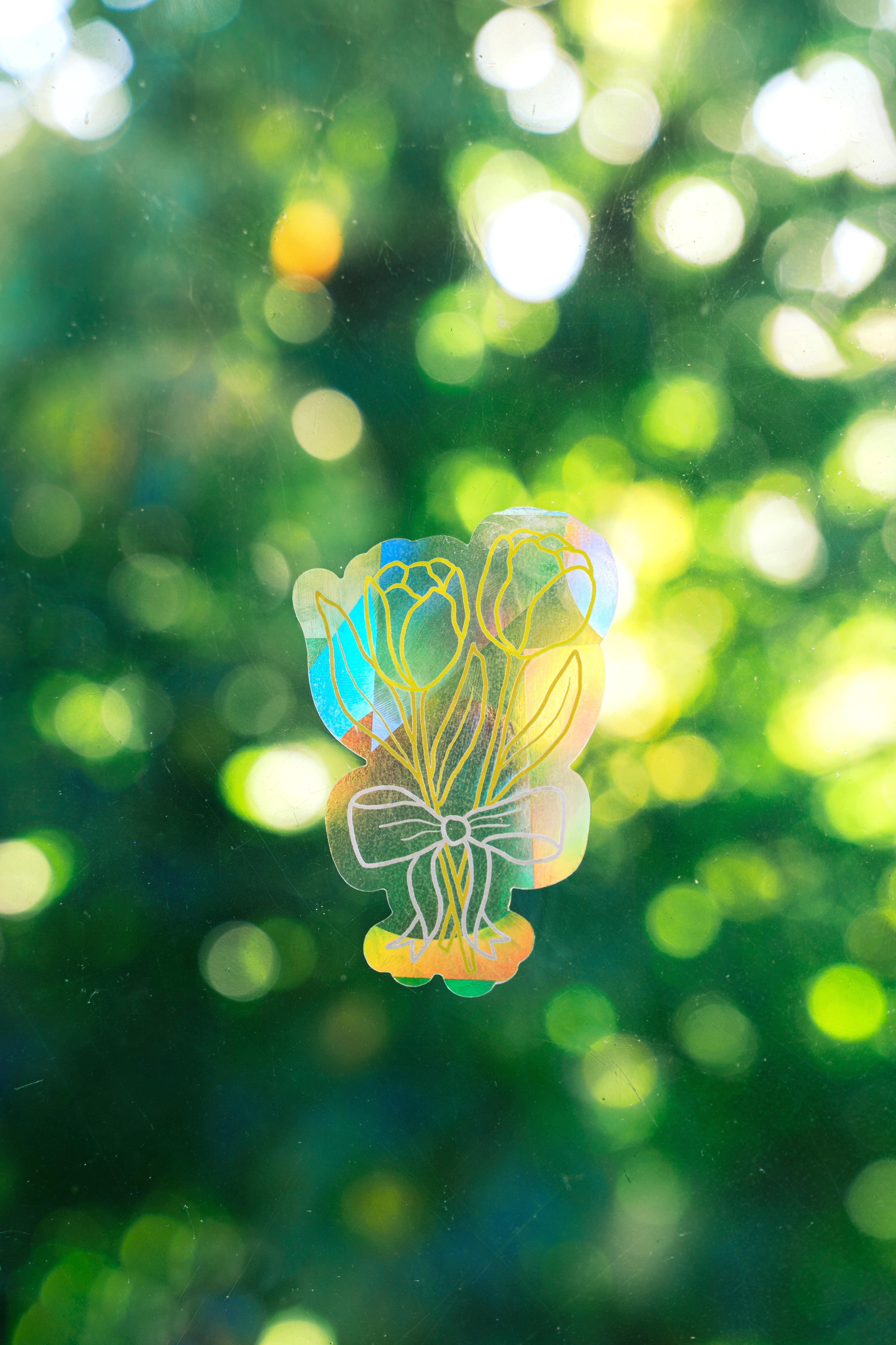 Tulip Suncatcher Sticker – Prismatic Window Cling | Rainbow Maker Prism Decal